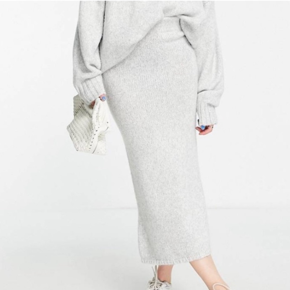 ASOS Grey Sweater Maxi Skirt